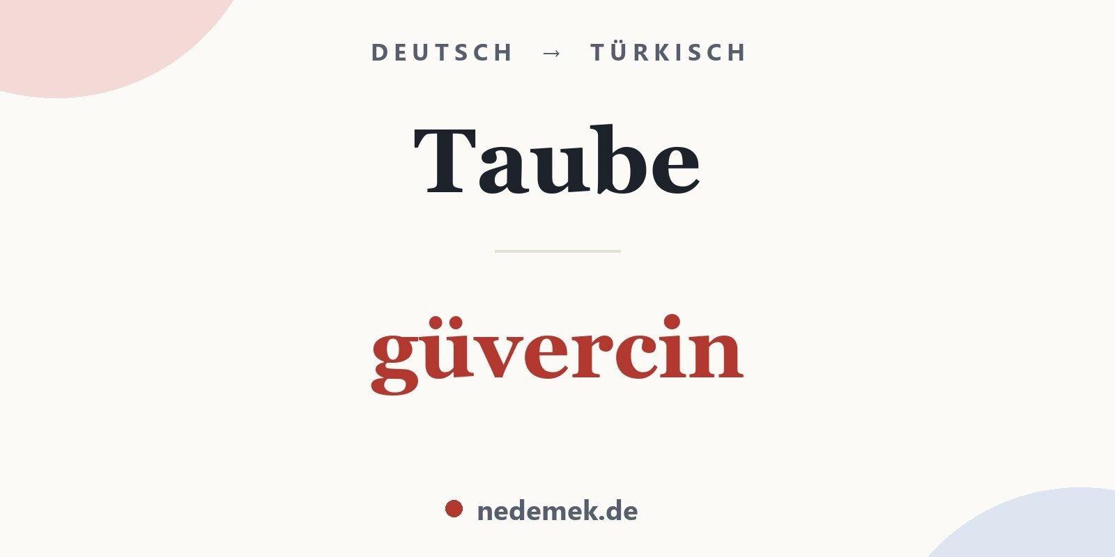 Taube auf Türkisch: güvercin