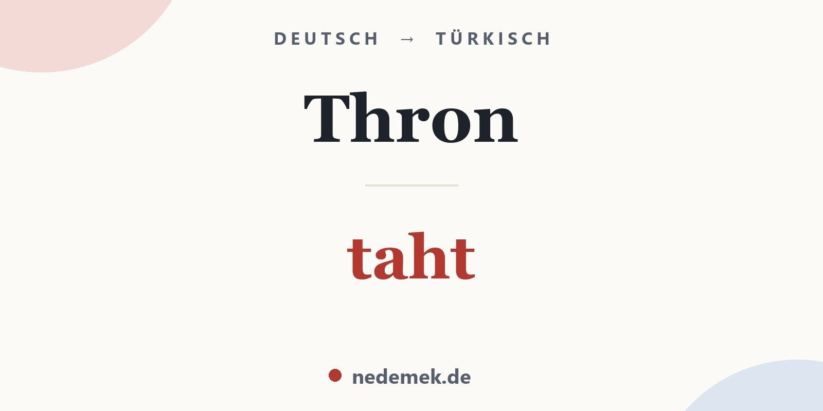Thron auf Türkisch: taht