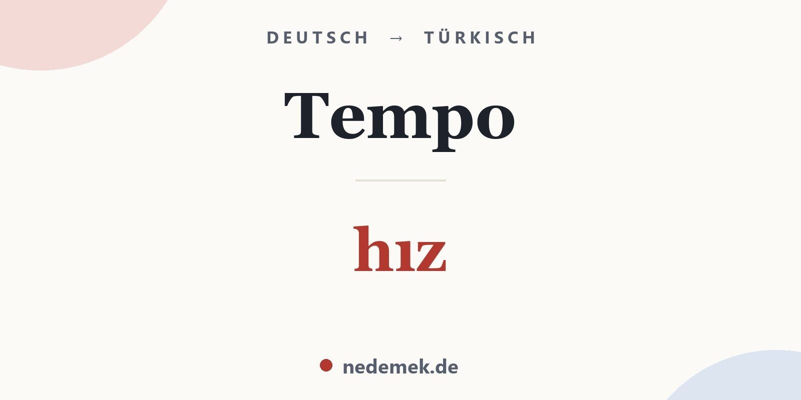 Tempo auf Türkisch: hız