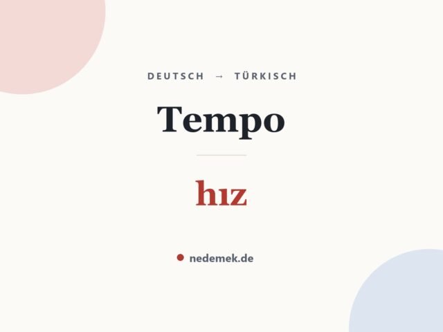 Tempo auf Türkisch: hız