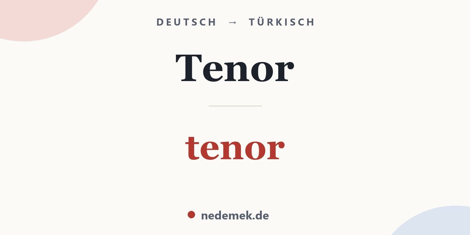 Tenor auf Türkisch: tenor