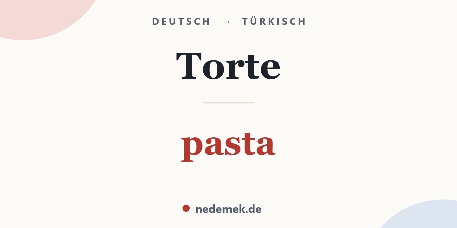 Torte auf Türkisch: pasta