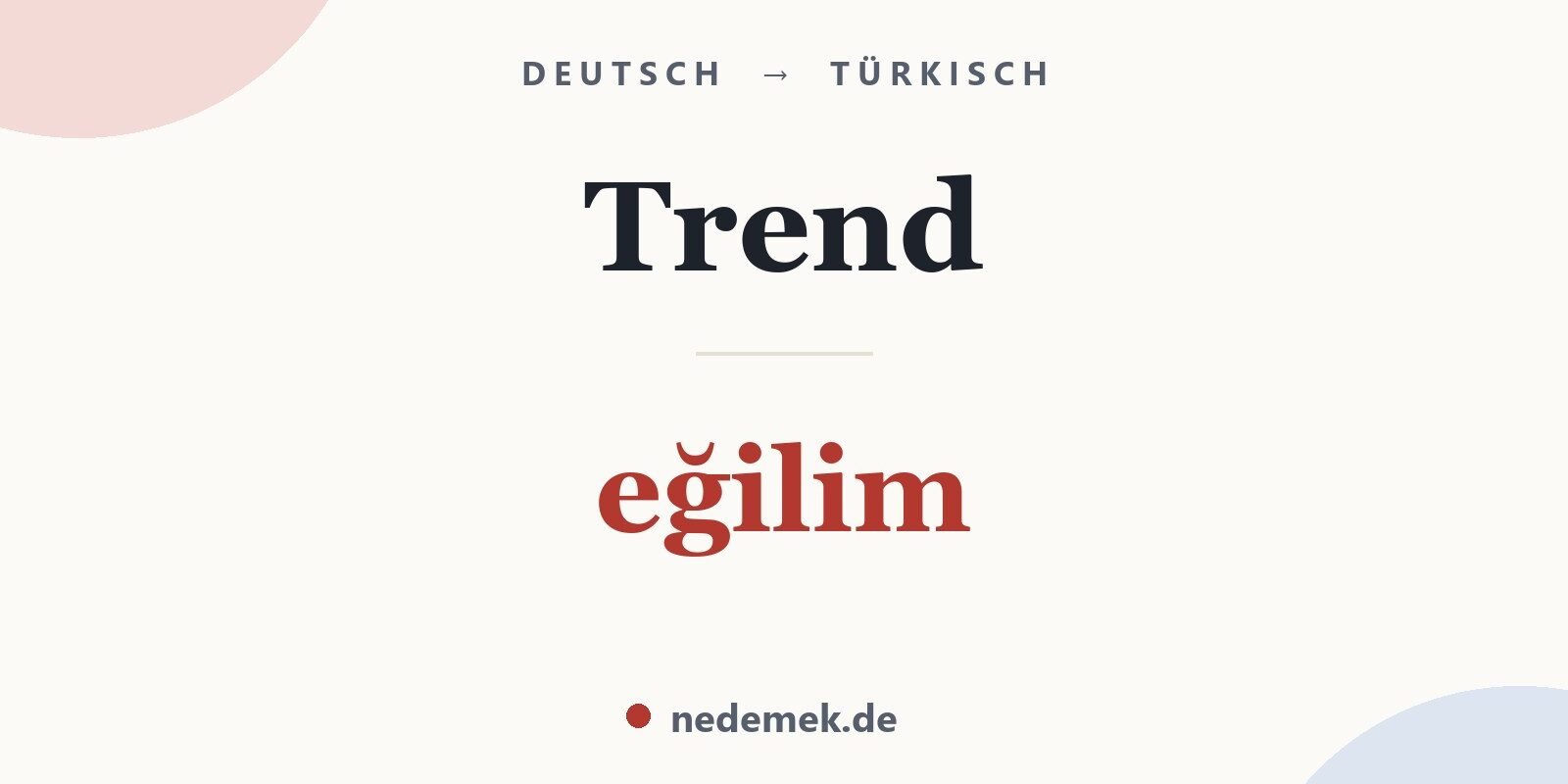 Trend auf Türkisch: eğilim