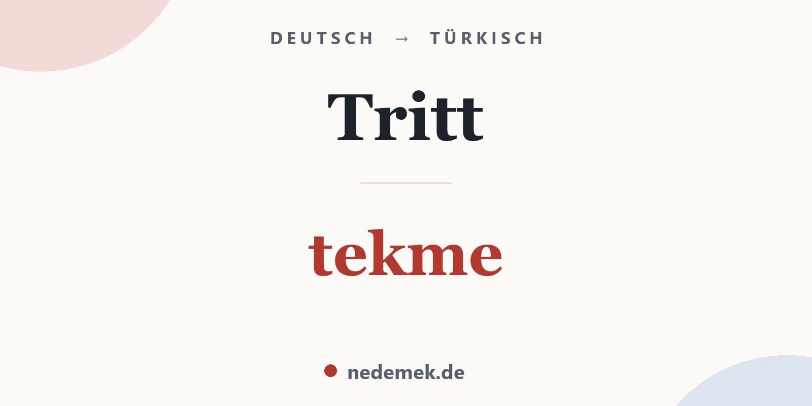 Tritt auf Türkisch: tekme