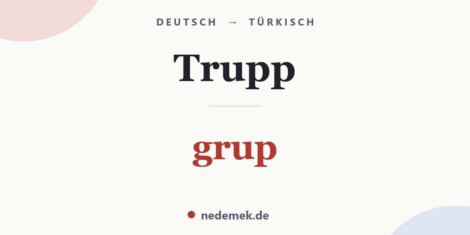 Trupp auf Türkisch: grup