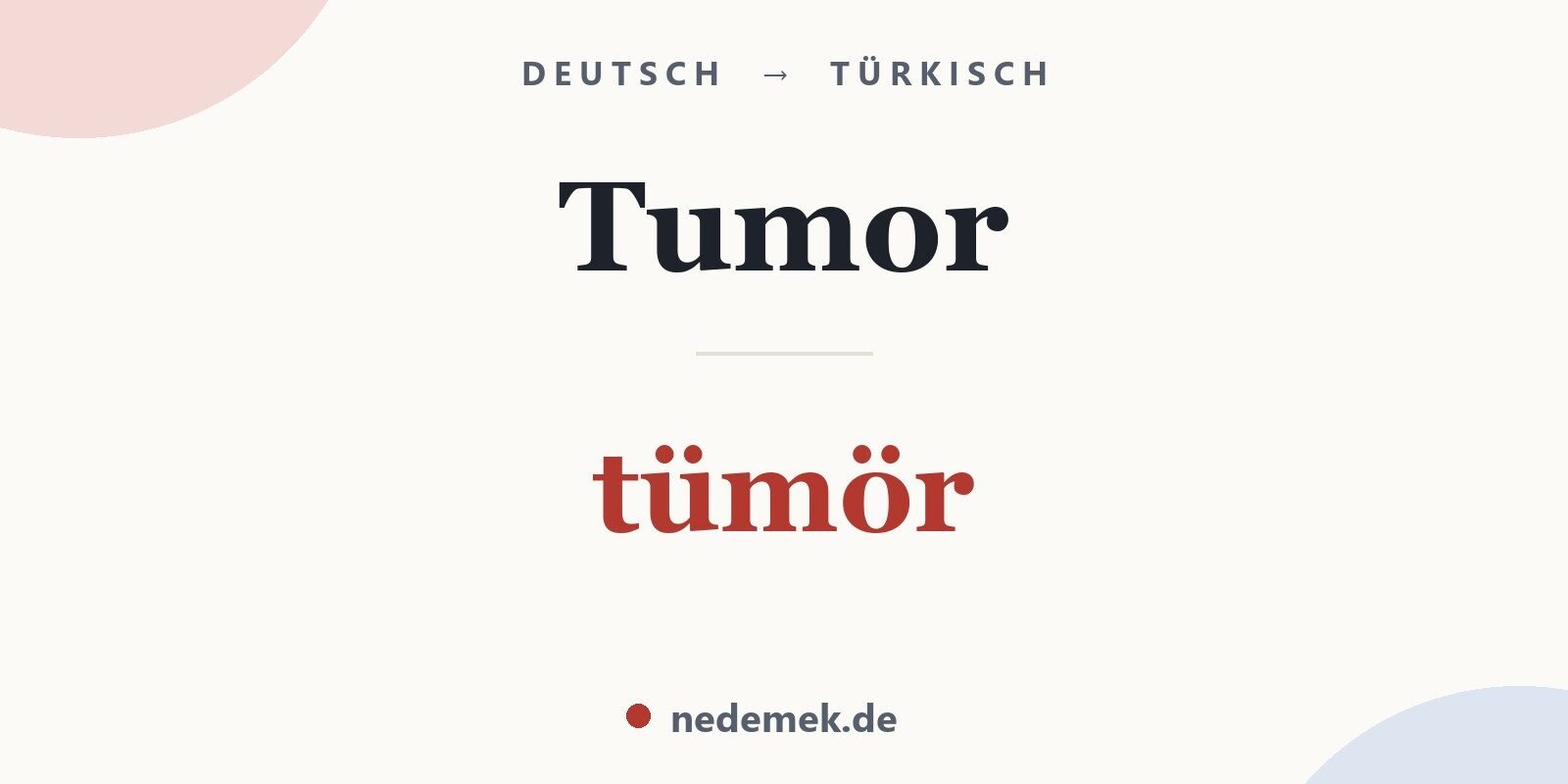 Tumor auf Türkisch: tümör
