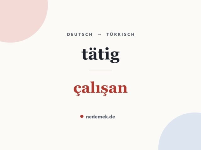 tätig auf Türkisch: çalışan