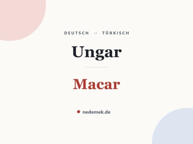 Ungar auf Türkisch: Macar