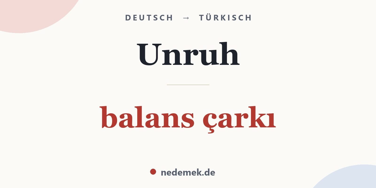 Unruh auf Türkisch: balans çarkı