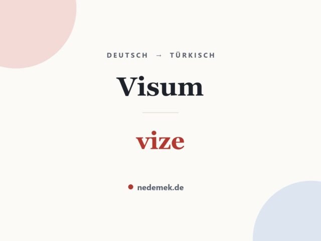 Visum auf Türkisch: vize