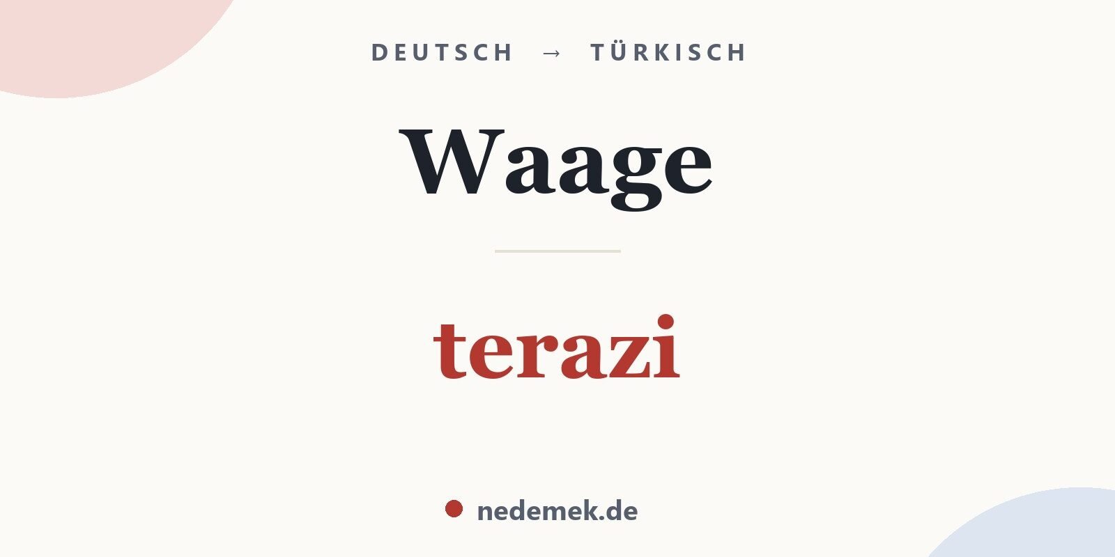 Waage auf Türkisch: terazi
