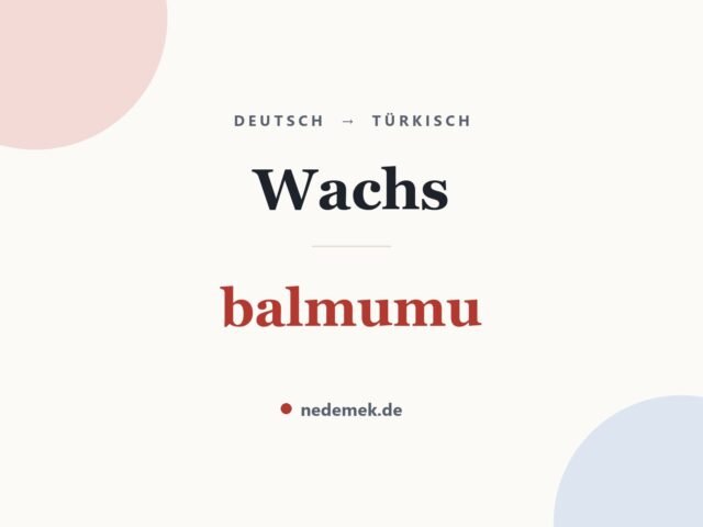 Wachs auf Türkisch: balmumu