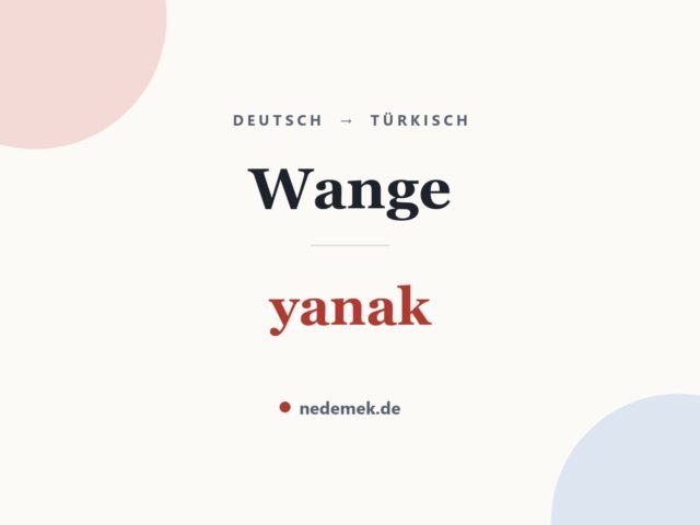 Wange auf Türkisch: yanak
