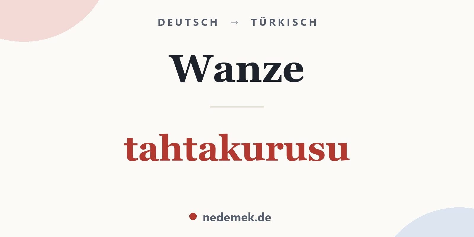 Wanze auf Türkisch: tahtakurusu