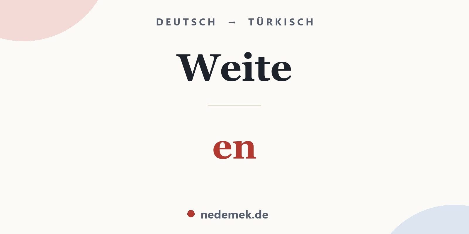 Weite auf Türkisch: en