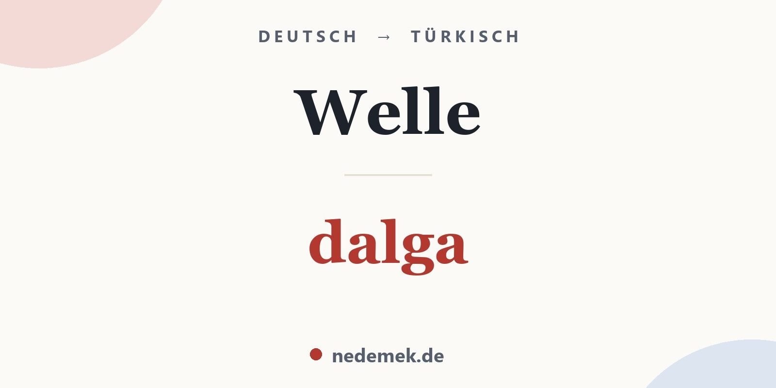 Welle auf Türkisch: dalga