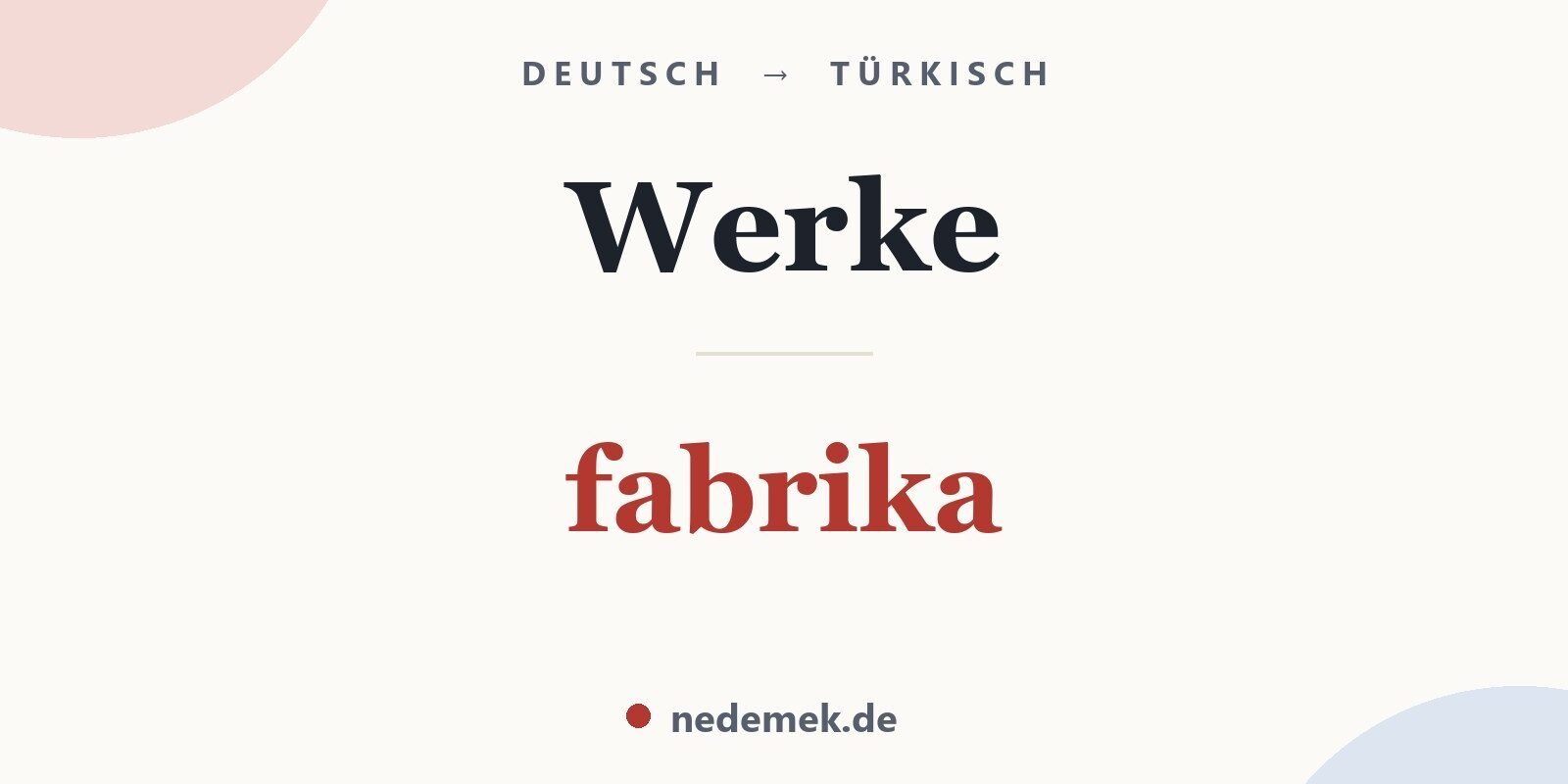 Werke auf Türkisch: fabrika