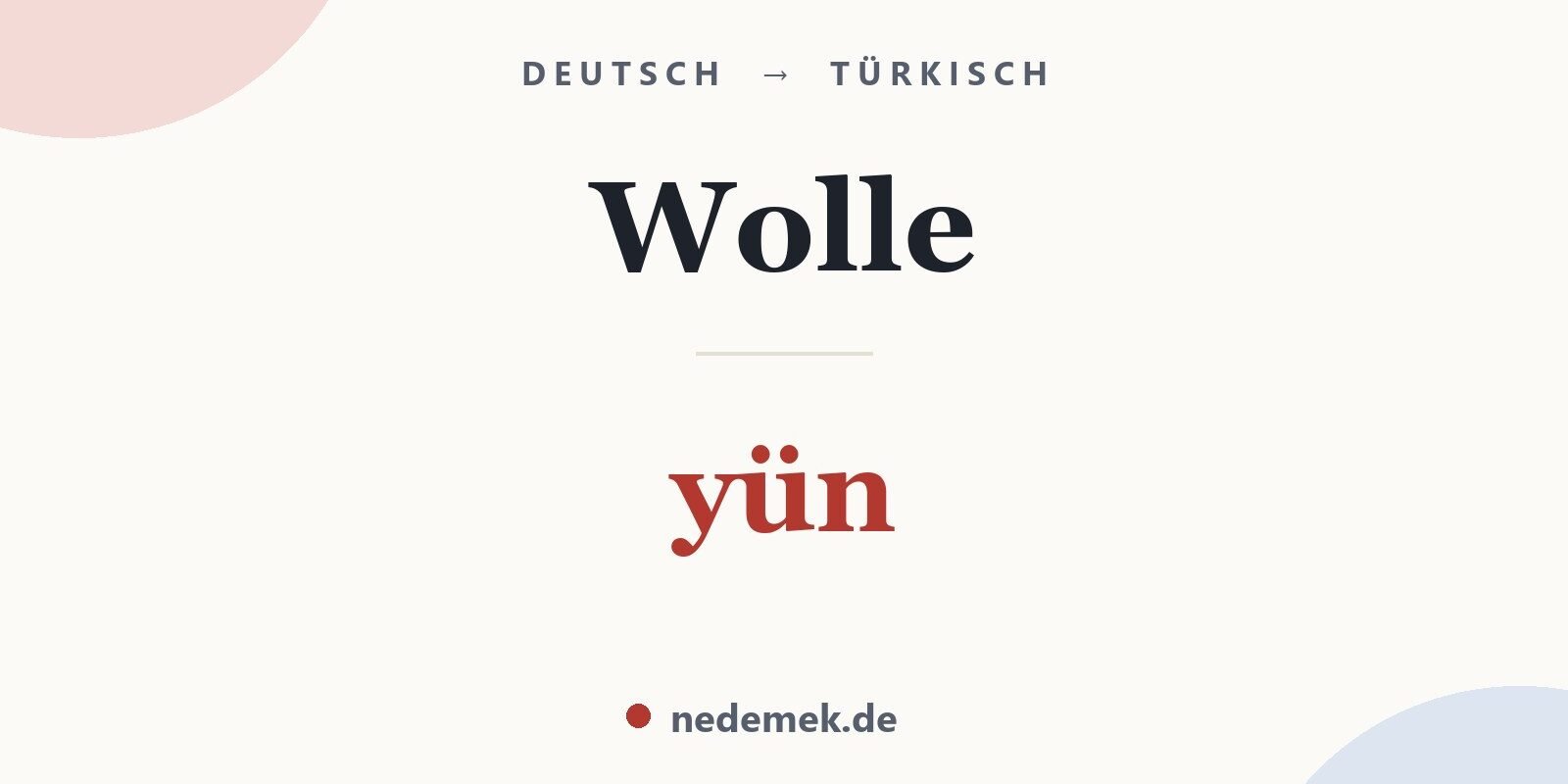 Wolle auf Türkisch: yün
