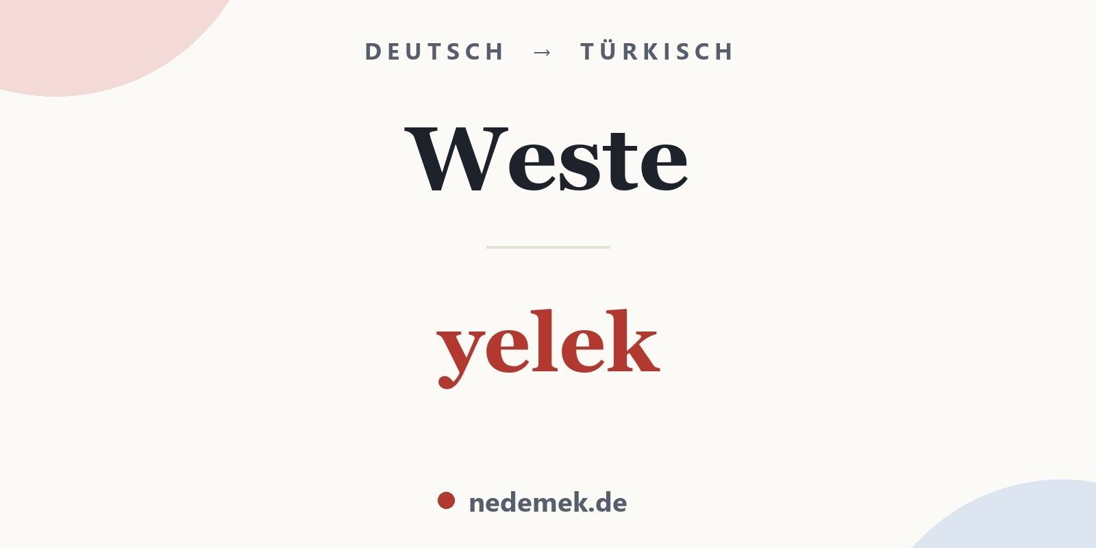 Weste auf Türkisch: yelek