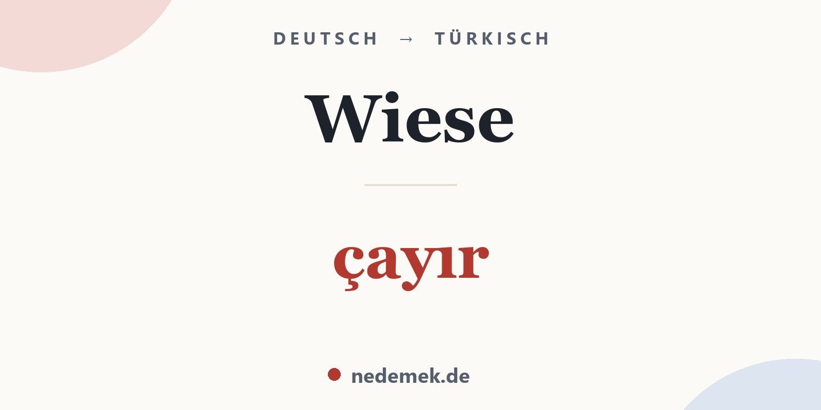 Wiese auf Türkisch: çayır