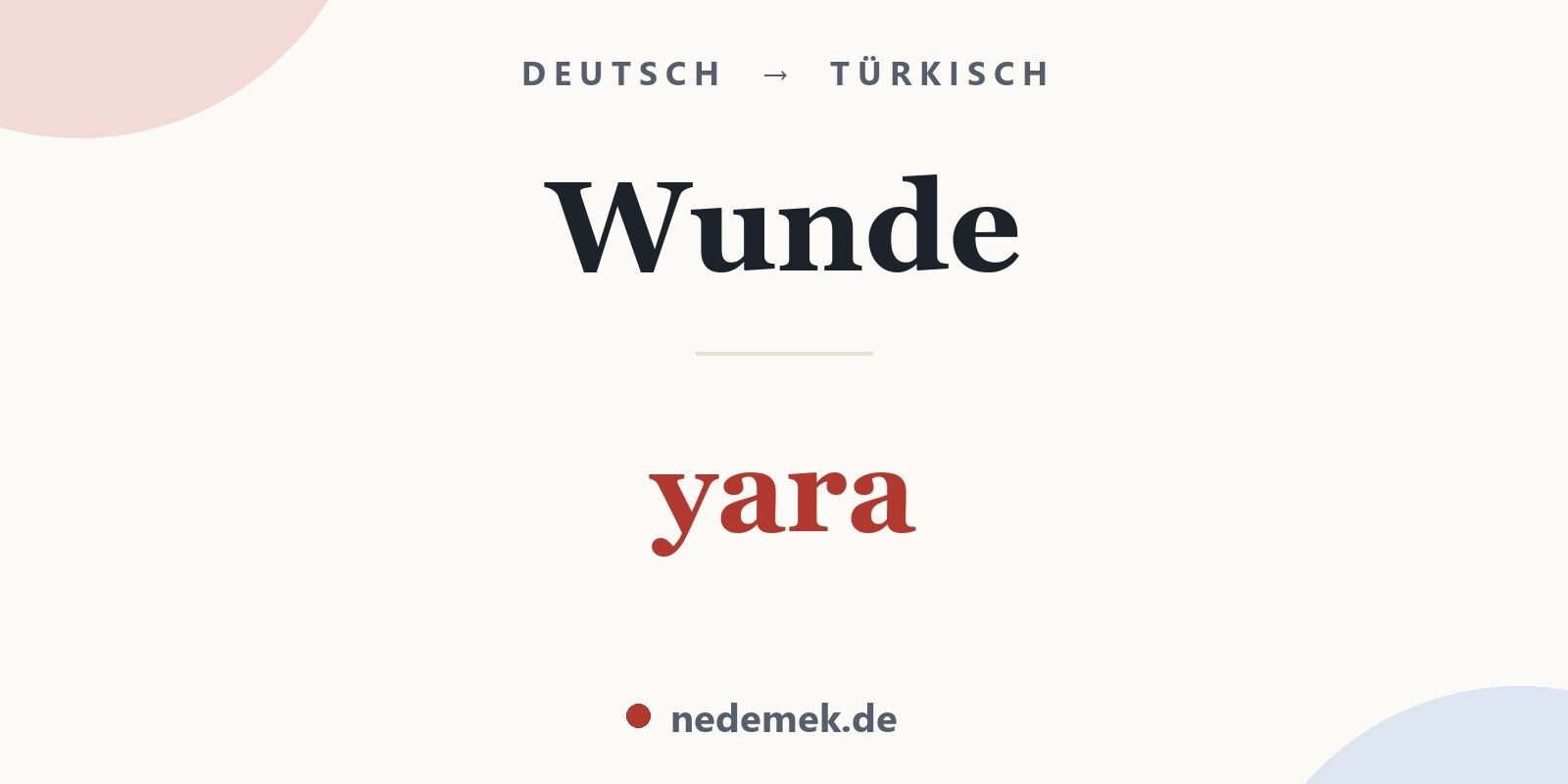 Wunde auf Türkisch: yara