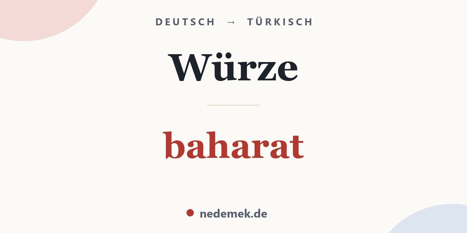 Würze auf Türkisch: baharat
