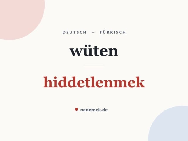 wüten auf Türkisch: hiddetlenmek