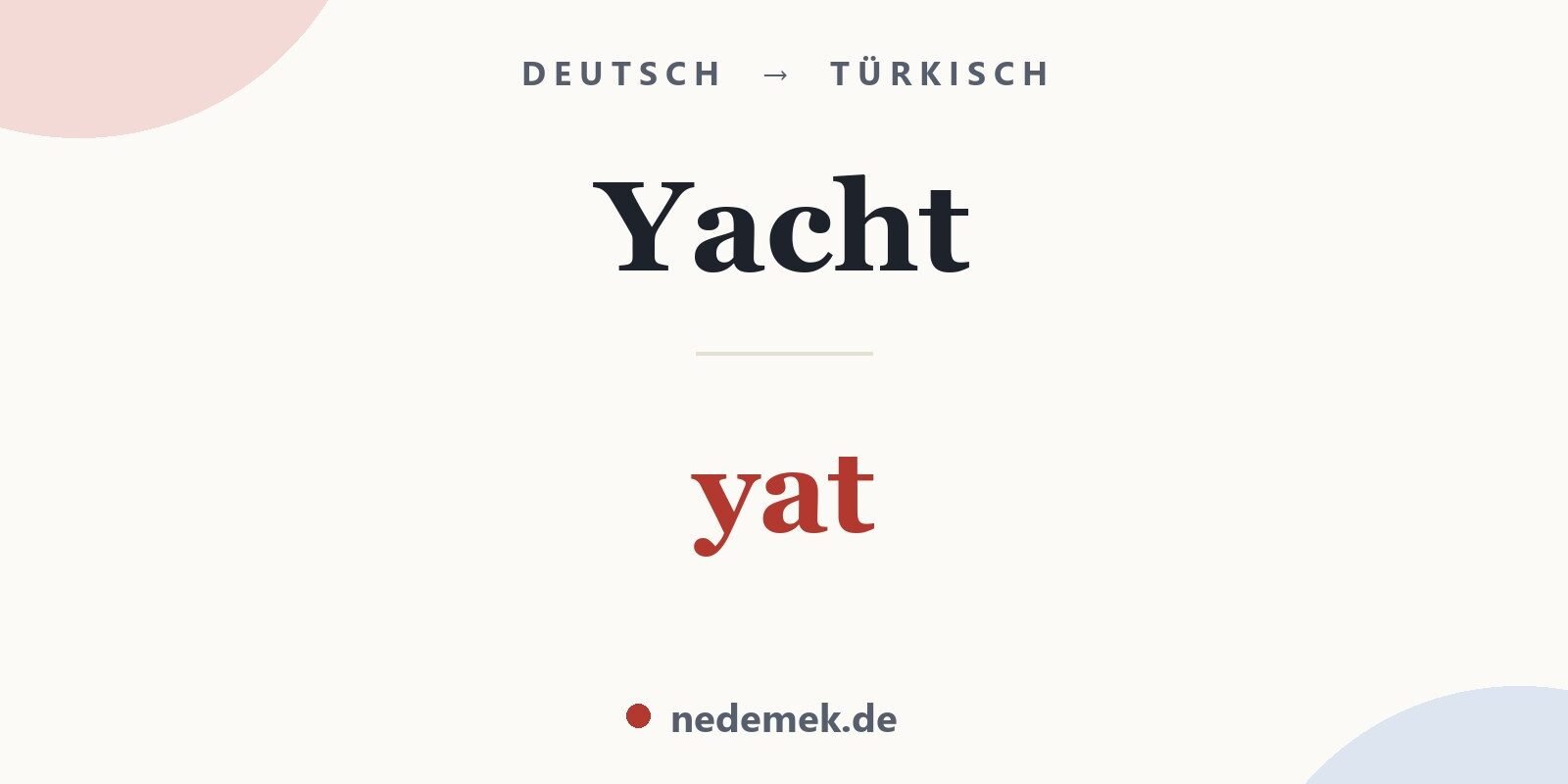 Yacht auf Türkisch: yat
