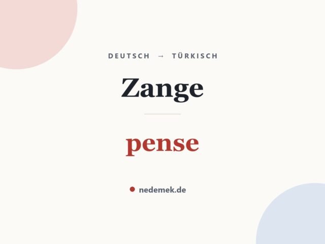 Zange auf Türkisch: pense