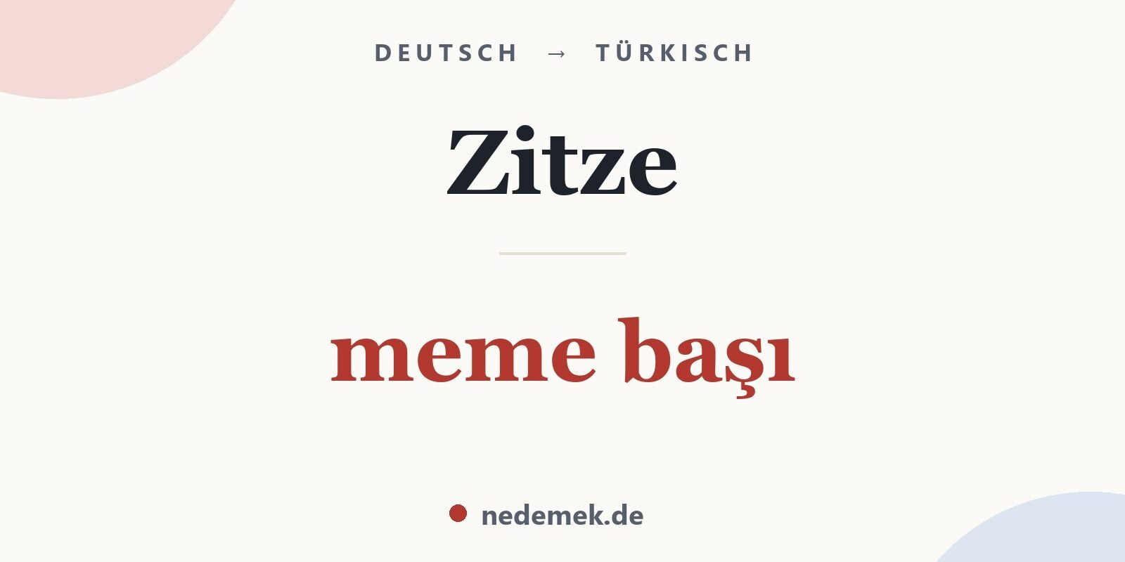 Zitze auf Türkisch: meme başı