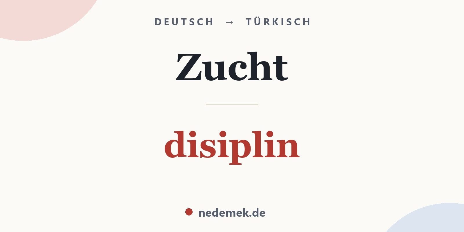 Zucht auf Türkisch: disiplin