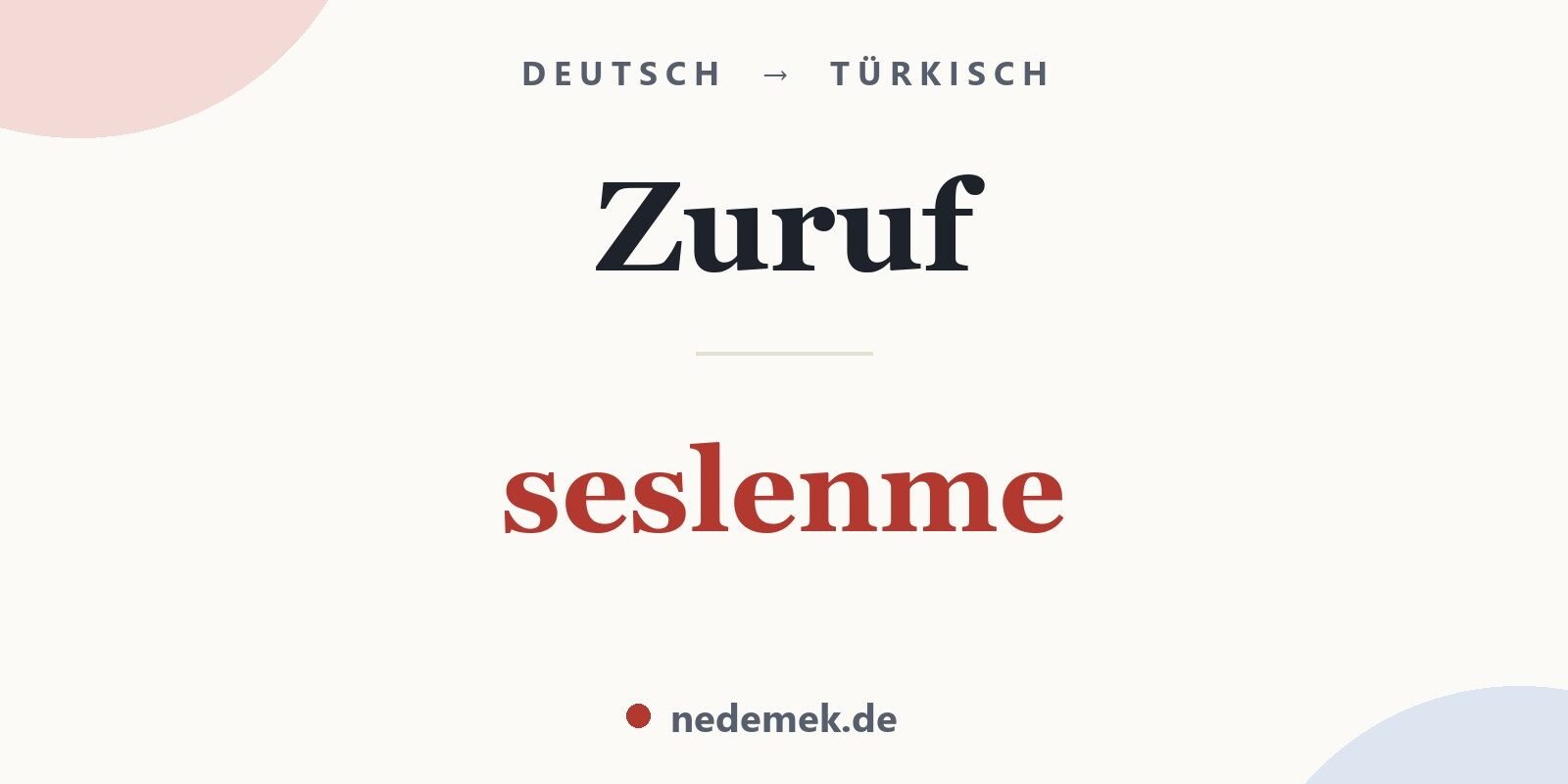 Zuruf auf Türkisch: seslenme