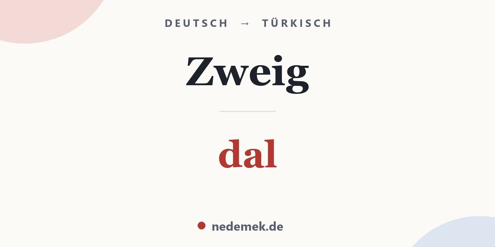 Zweig auf Türkisch: dal