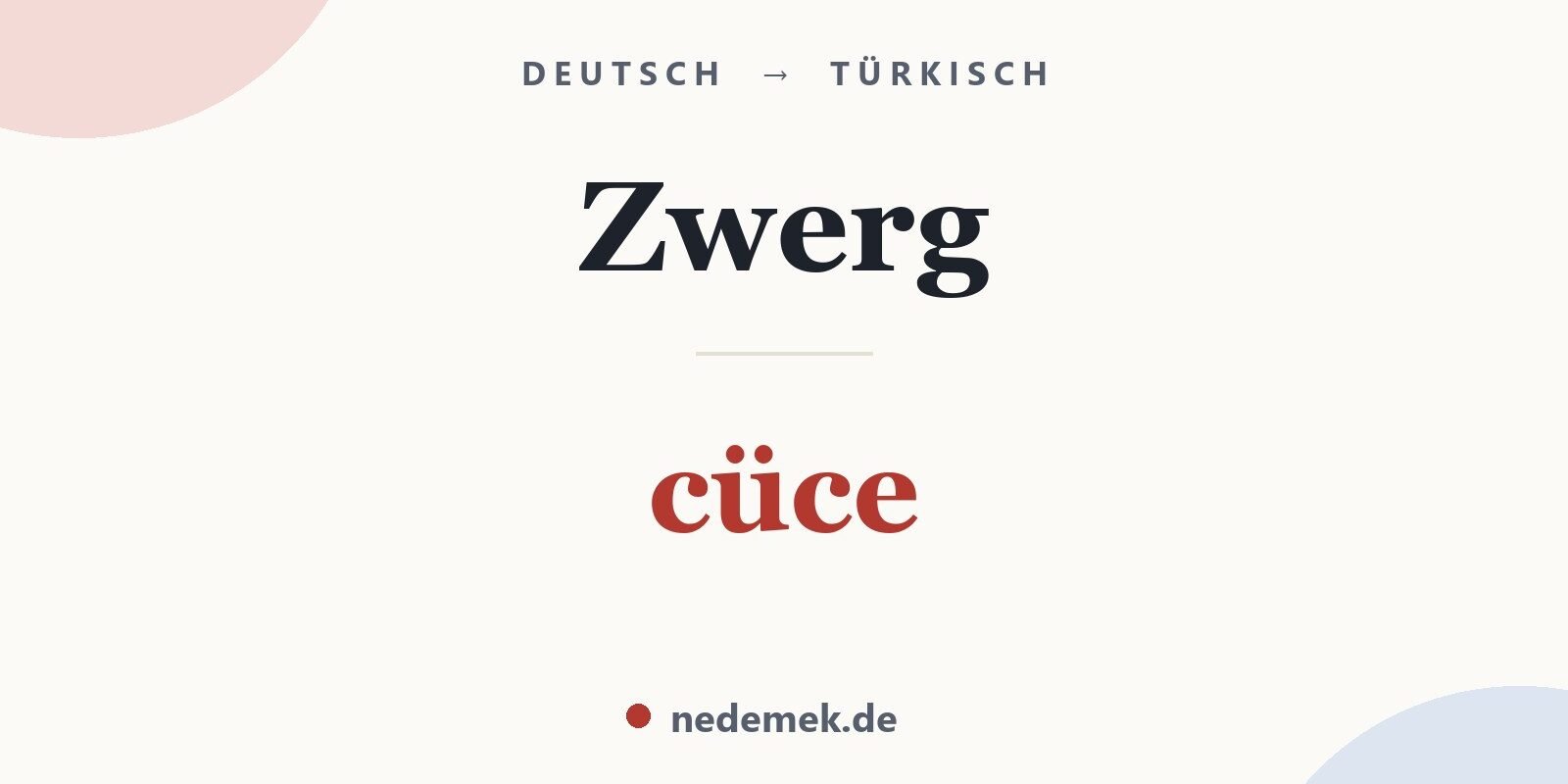 Zwerg auf Türkisch: cüce