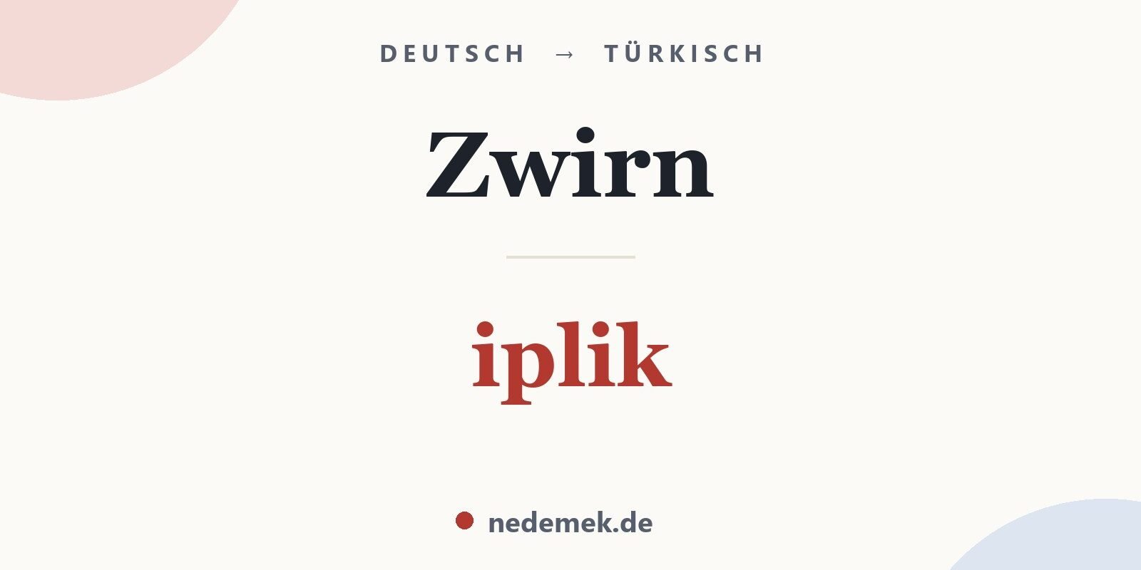 Zwirn auf Türkisch: iplik